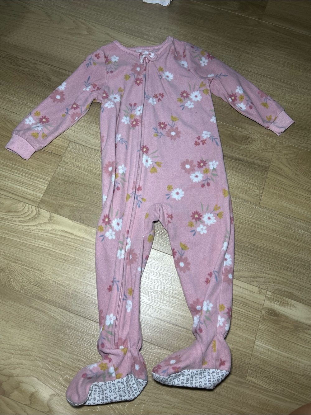Carter's Pink Floral Footed One-Piece Pajama